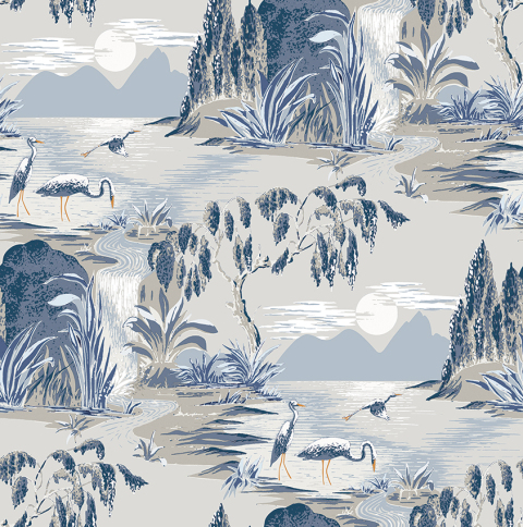 Natural Material Printed Wallpaper